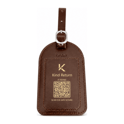 Trackable Luggage Tag – Brown