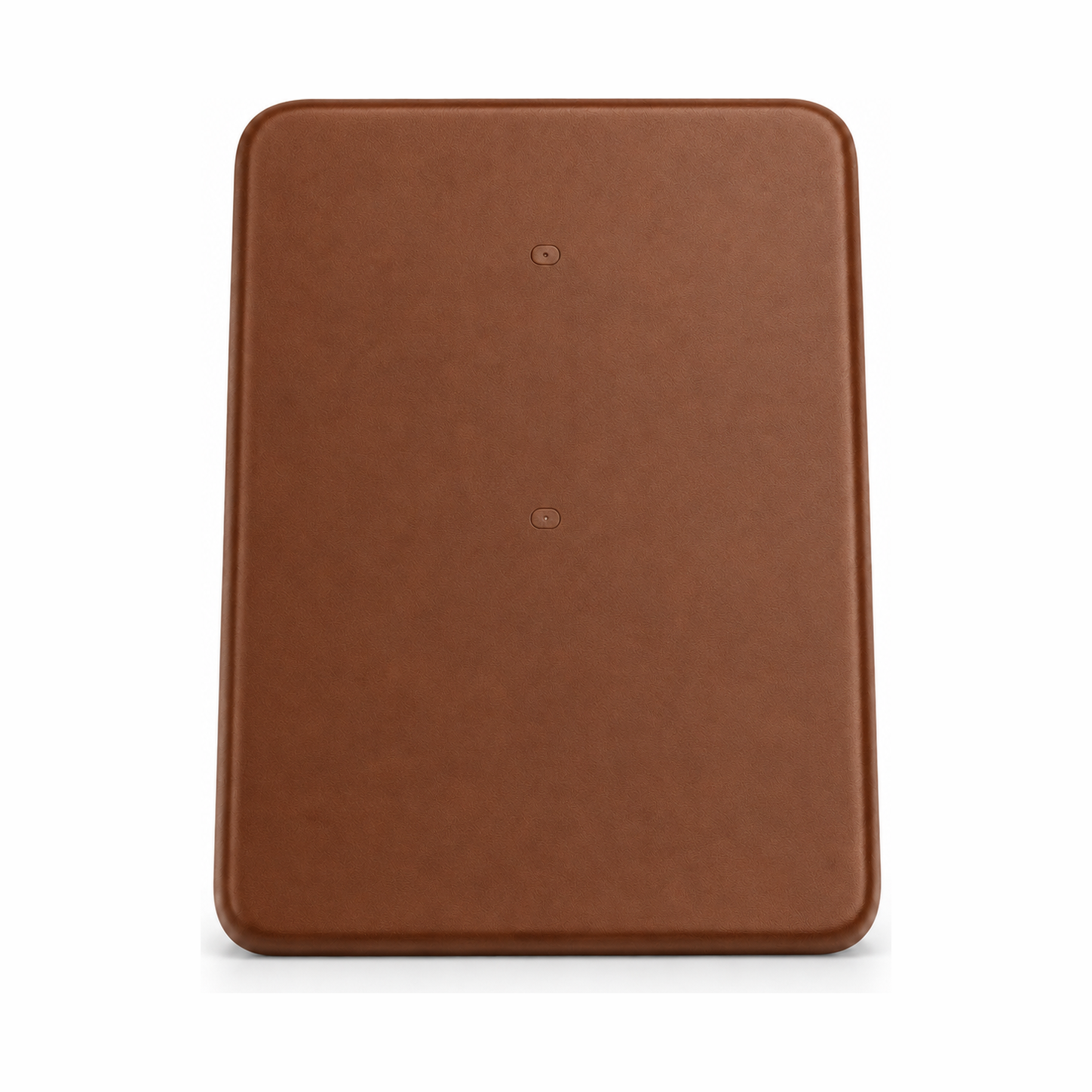KindReturn Trackable Passport Cover, brown leather, closed back view