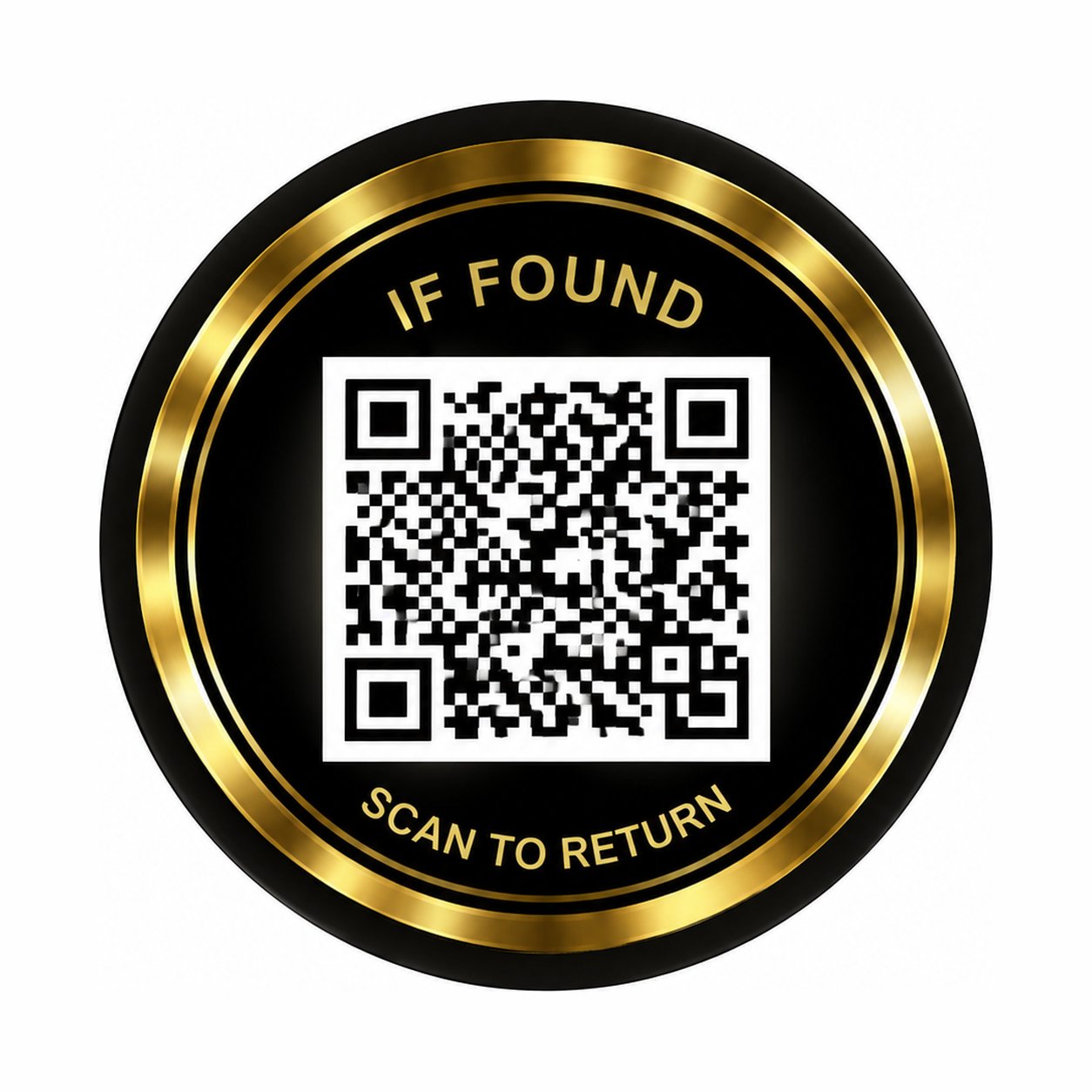 KindReturn QR Sticker, gold scan-to-return QR medallion